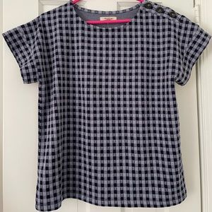 Madewell knit gingham top, size small